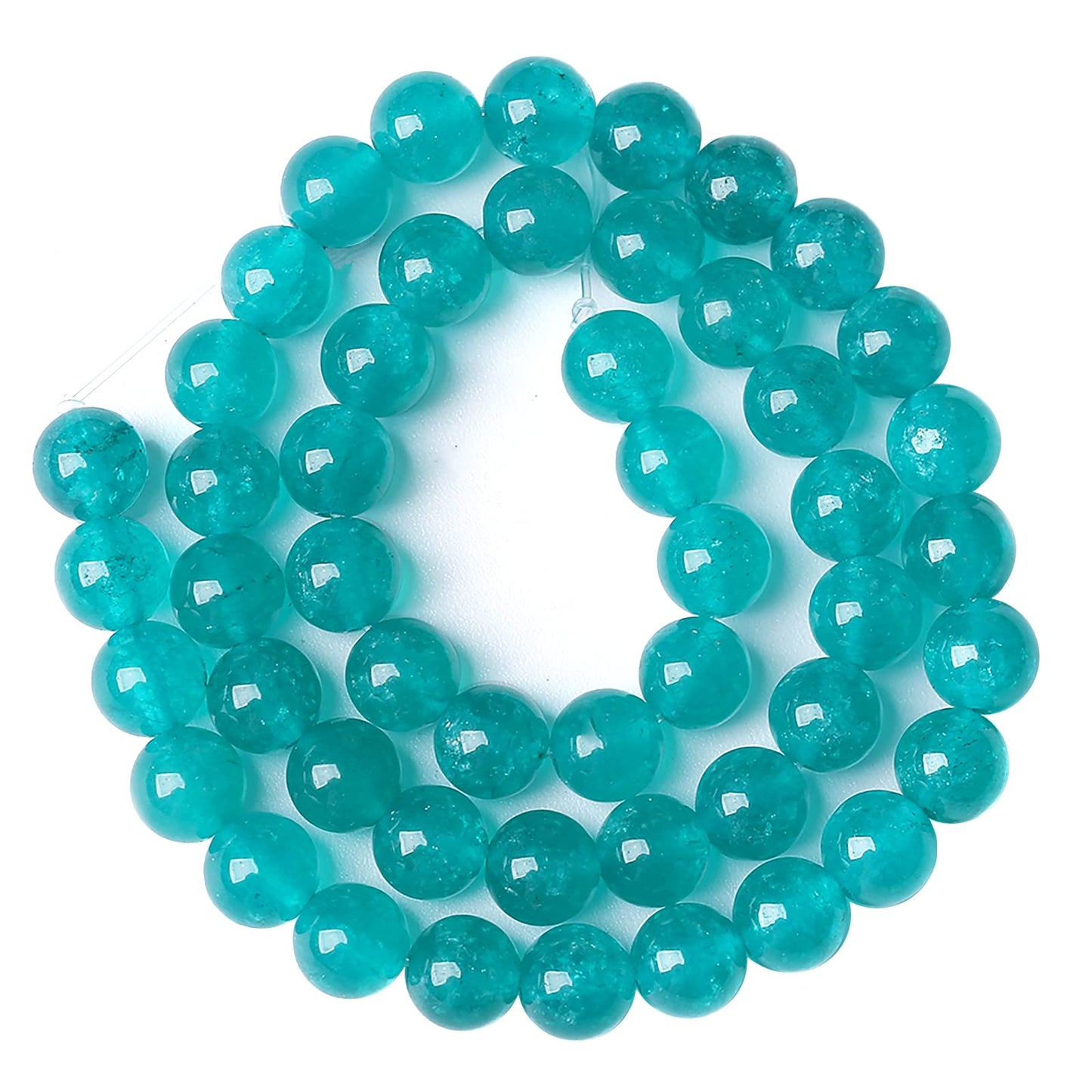 12MM 30PCS Natural Blue Amazonite Chalcedony Stone Crystal Loose Beads for Jewelry Making DIY Bracelet Necklace