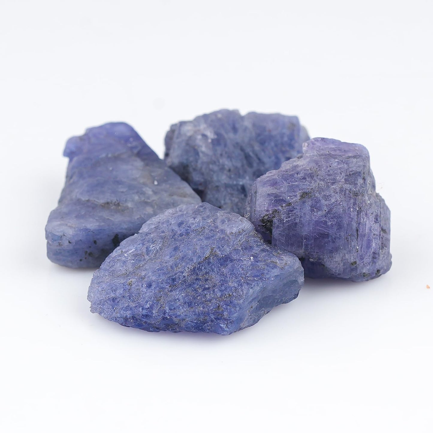 CRYSTALINES 5pcs Wholesale Natural Raw Blue Tanzanite Gemstone, Assorted Rough Stones, Big Rocks, DIY Crafts-Jewelry Making, Bulk Loose Supplies, December Birthstone, Gem Collection