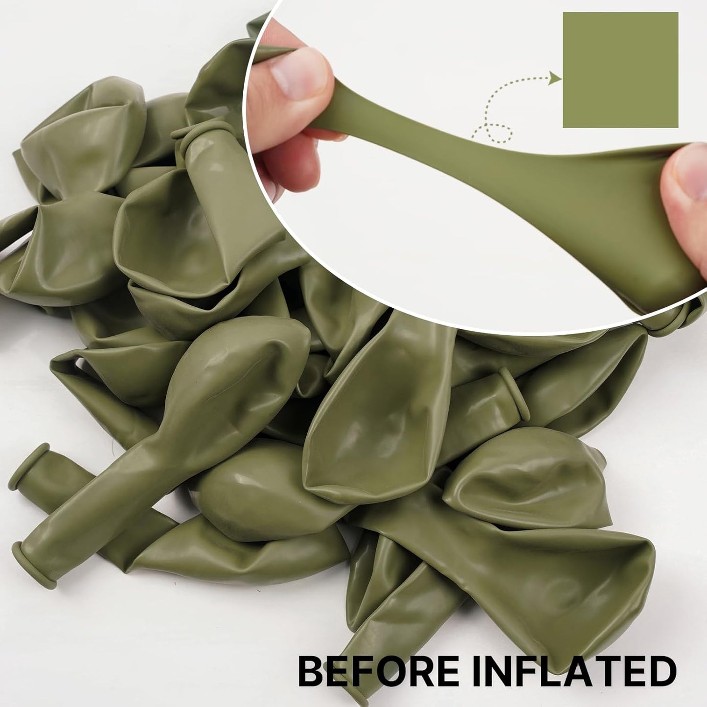 PartyWoo Sage Green Balloons - 140-Piece Latex Balloon Arch Kit | 18", 12", 10", 5" Sizes for Weddings & Birthdays