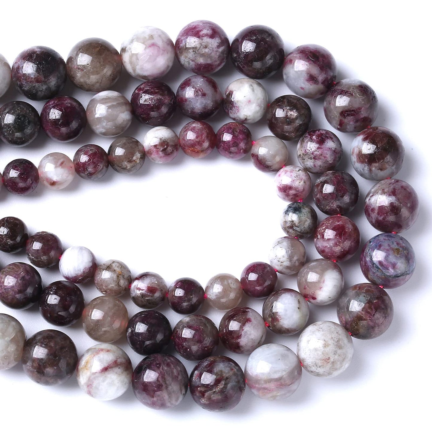 10MM 36PCS Natural Stone Colorful Tourmaline Gemstone Loose Beads for Jewelry Making DIY Bracelet Necklace 1 Strand