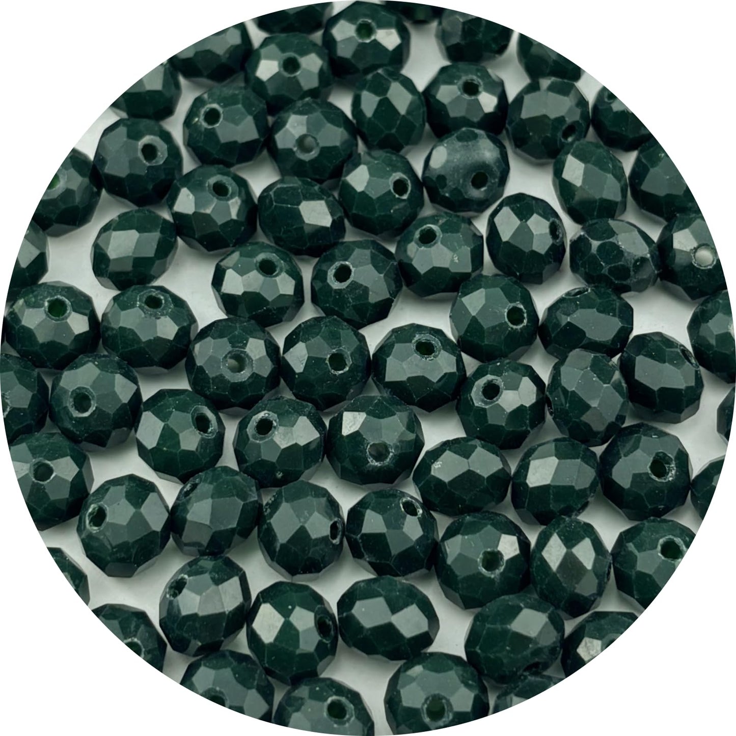 Pinhoollgo 100pcs 8mm Crystal Glass Beads Faceted Rondelle Glass Spacer Beads for Bracelets Necklace Pendants Earrings Key Chains Jewelry Making(Dark Green Porcelain)