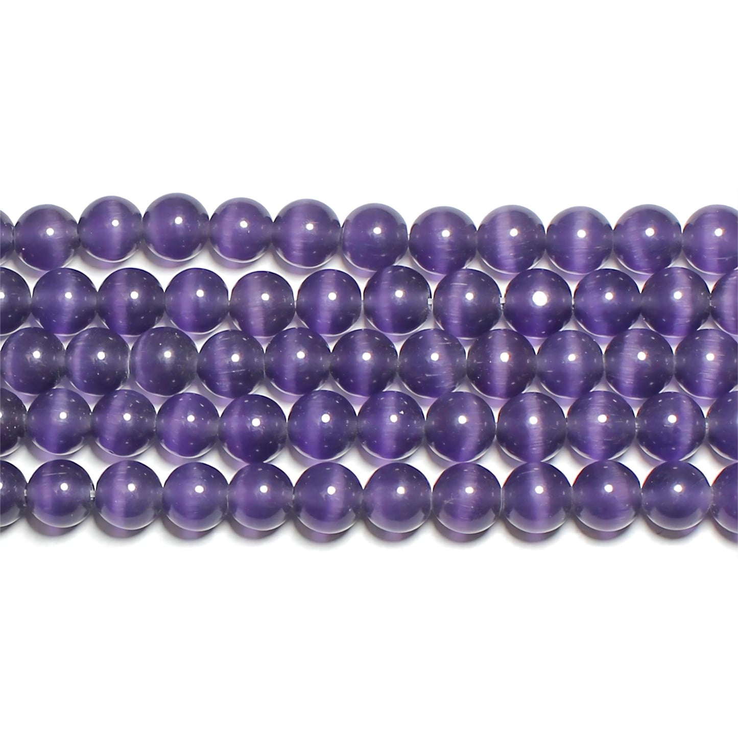 MJDCB 105pcs Purple Cat Eye Stone Beads 10mm Round Crystal Loose Bead for Jewelry Making DIY Bracelets Necklace Accessories