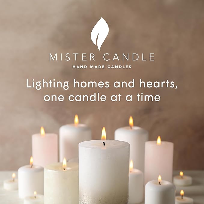 Mister Candle Dripless Unscented Pillar Candles, Set of 3 Hand Poured Hunter Green Pillar Candles, Solid Color Non-Scented Candles for Home Decor, Premium Wax, 80 Hr Burn Time, 3x6 Inch