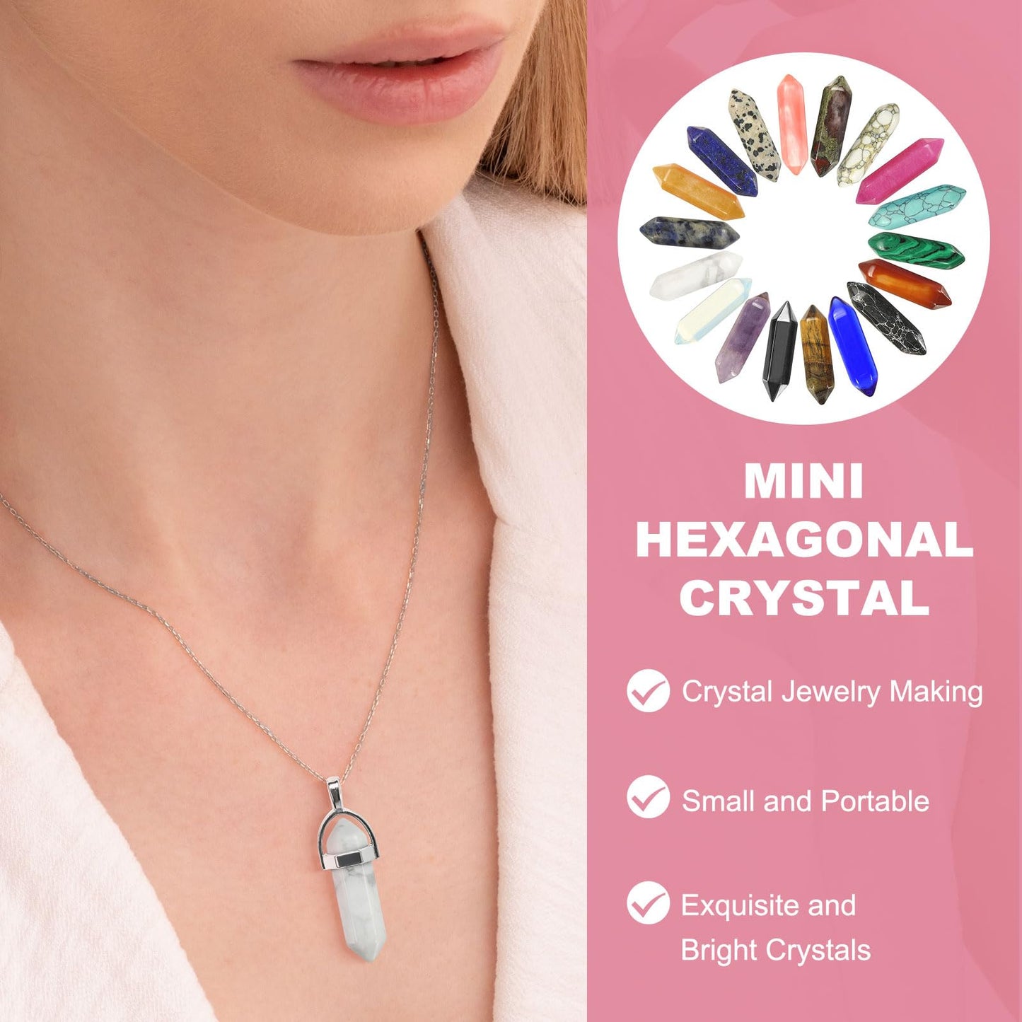 MECCANIXITY 10 Pack Black Quartz Crystals, Polished Crystals Bulk Hexagonal Shaped Meditation Gemstone for Jewelry Making Energy Balance Accessories Gifts