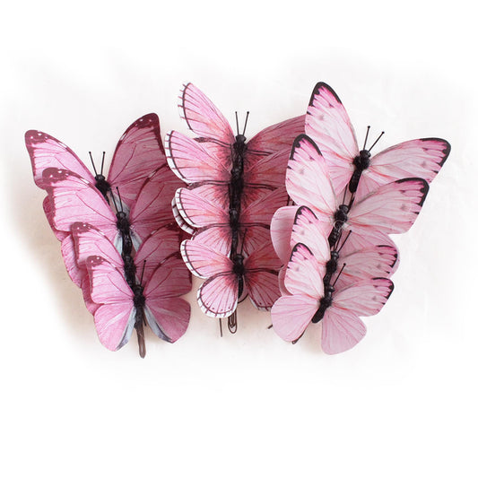 naudassods Artificial 3D Decorative Butterflies, Highly Decorative, Suitable for Weddings, Parties, and Children's Rooms,Creative Home Decor for All Seasons (pink28)