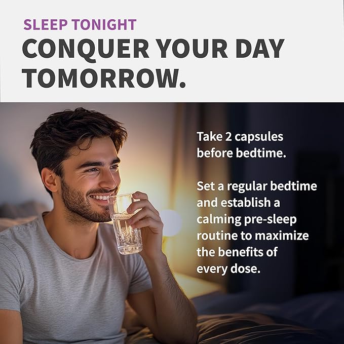 12-in-1 Melatonin Sleep Capsules - Natural Sleep Aids for Adults with Melatonin 5mg and Magnesium Glycinate 500mg, Sleep Aid with Ashwagandha, L Theanine, Valerian Root, GABA, 5-HTP (90ct, Pack of 3)