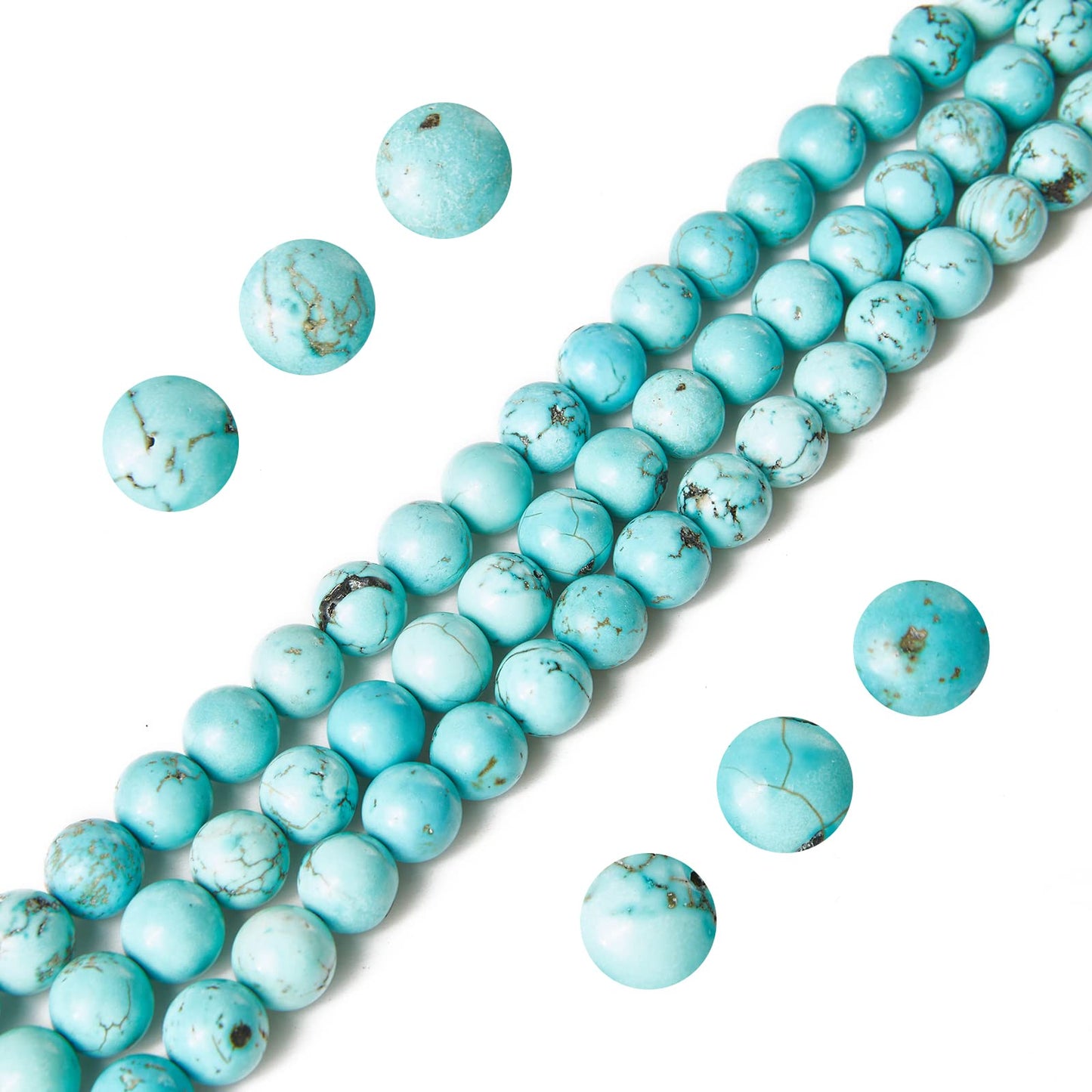100pcs 10mm Turquoise Beads Natural Gemstone Beads Round Loose Beads for Jewelry Making