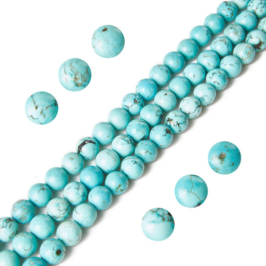 100pcs 10mm Turquoise Beads Natural Gemstone Beads Round Loose Beads for Jewelry Making