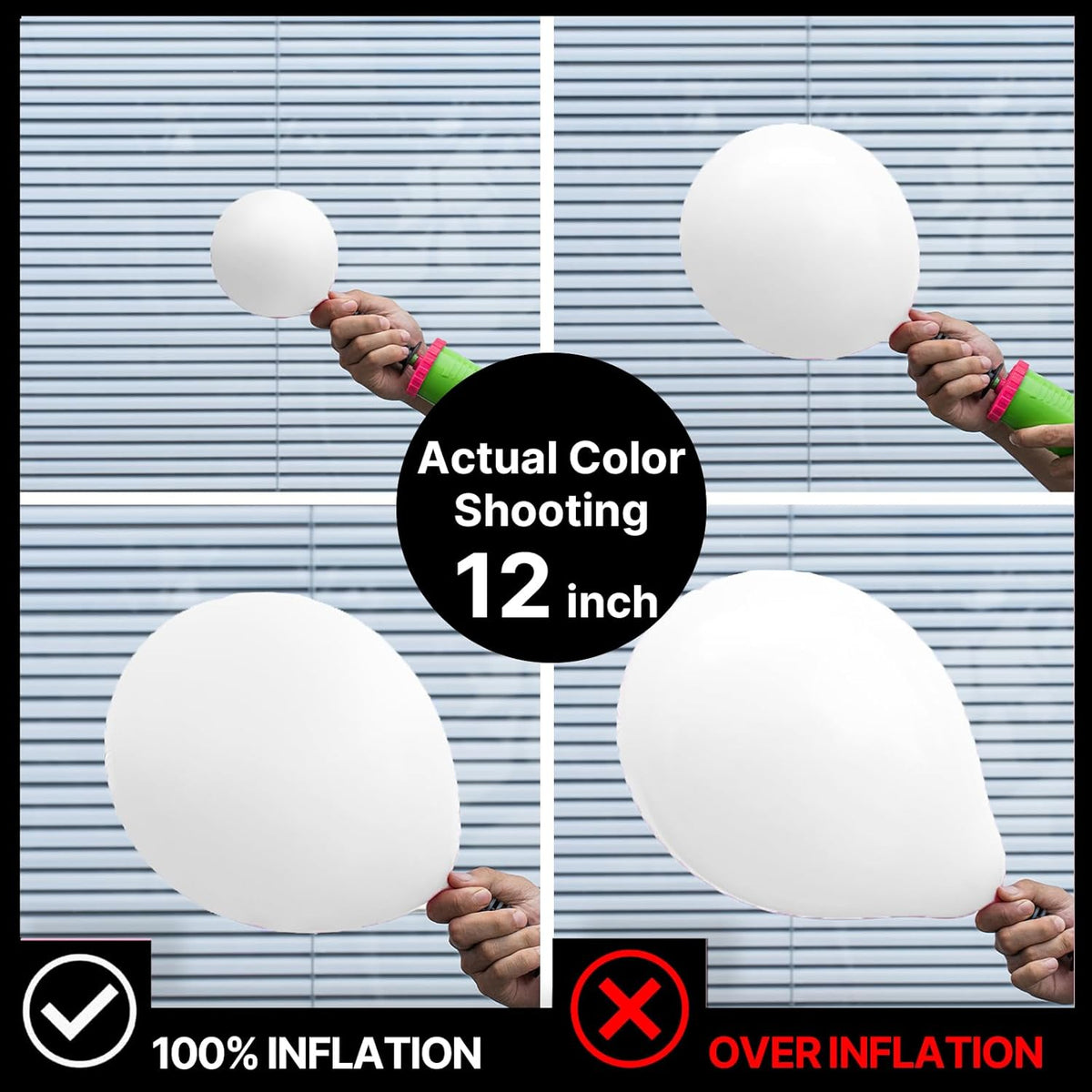 PartyWoo White Balloons - 100-Piece Matte Latex Balloon Arch Kit | 5-12 Inch Sizes for Weddings, Graduations & Parties