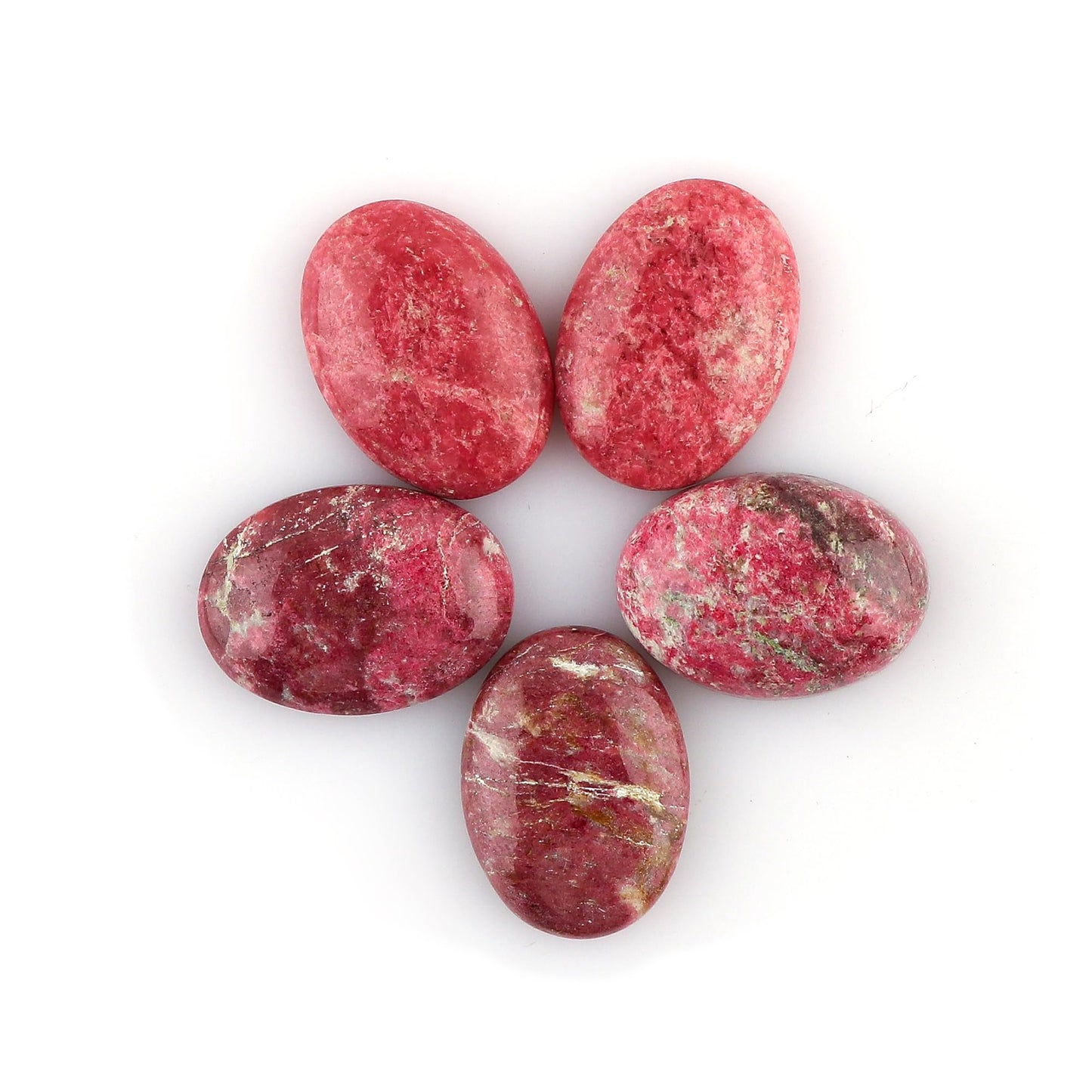 CRYSTALINES Natural Thulite Gemstone, Bulk Loose Cabochon for Jewelry Making, Wicca & Reiki Healing Crystals, Wholesale Polished Stone Supplies, Wire Wrapping, Decoration, Gem Collector