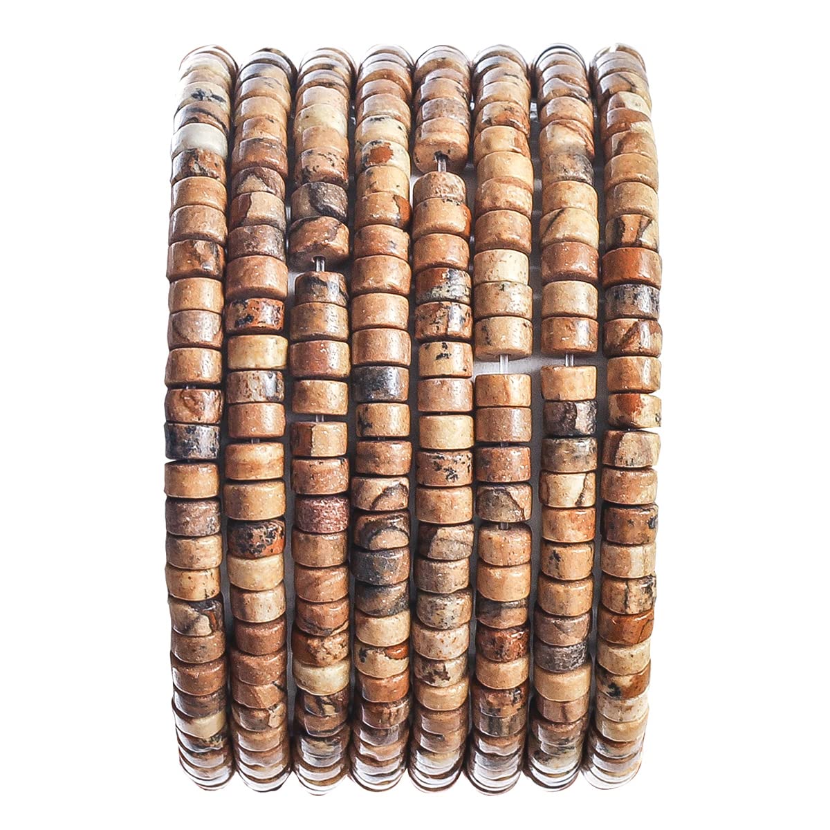 Natural Blown Picture Stone Spacer Beads 4x2mm 38cm/str Flat Round Loose Semi Gemstone Caps for Making Bracelets Necklace