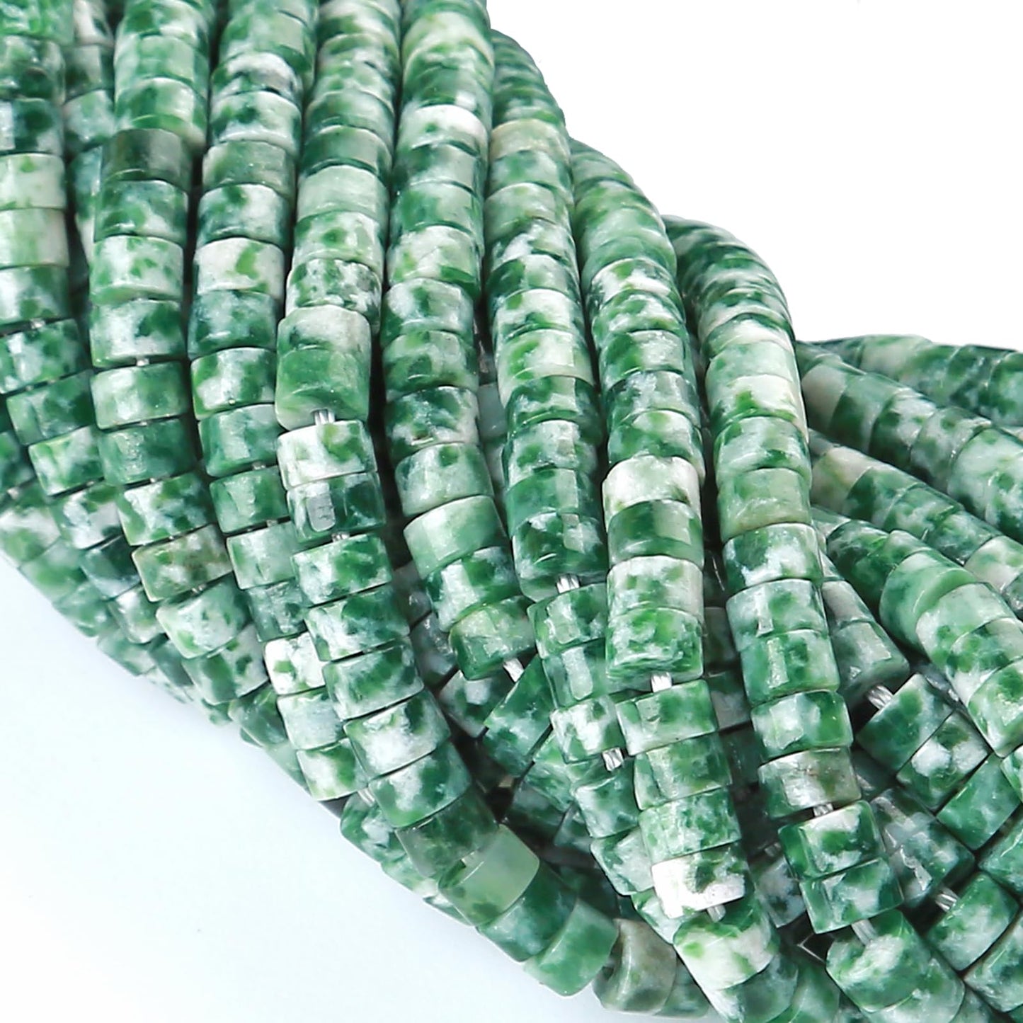 2x4MM 150PCS Verdant Jasper Tube Cylinder Rondelle Abacus Disk Spacer Loose Beads for Jewelry Making
