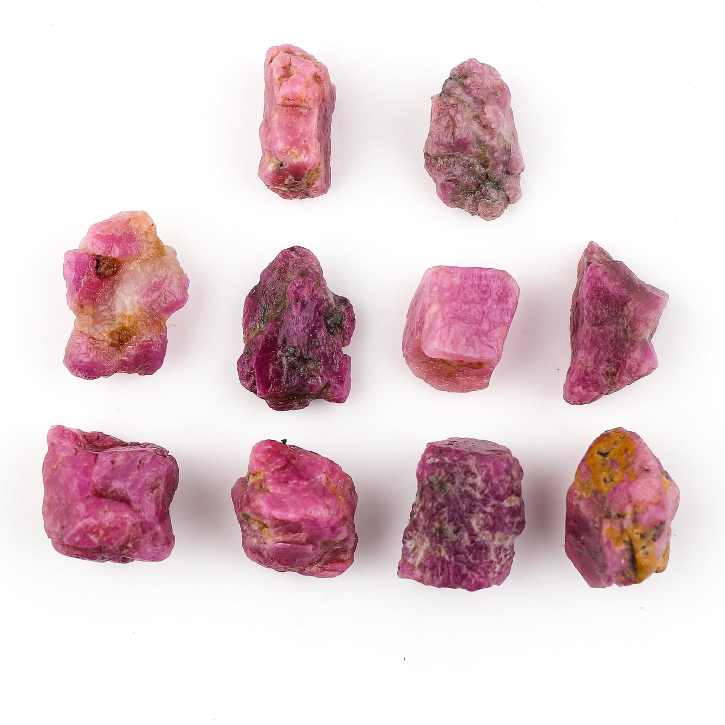 CRYSTALIS 10pcs Natural Ruby Raw Crystals, Loose Gemstone Wholesale Bulk Rough Jewelry Making Supply, Chakra And Healing Raw Stones, Wire Wrapping, DIY, Tumbling, Gem Collection