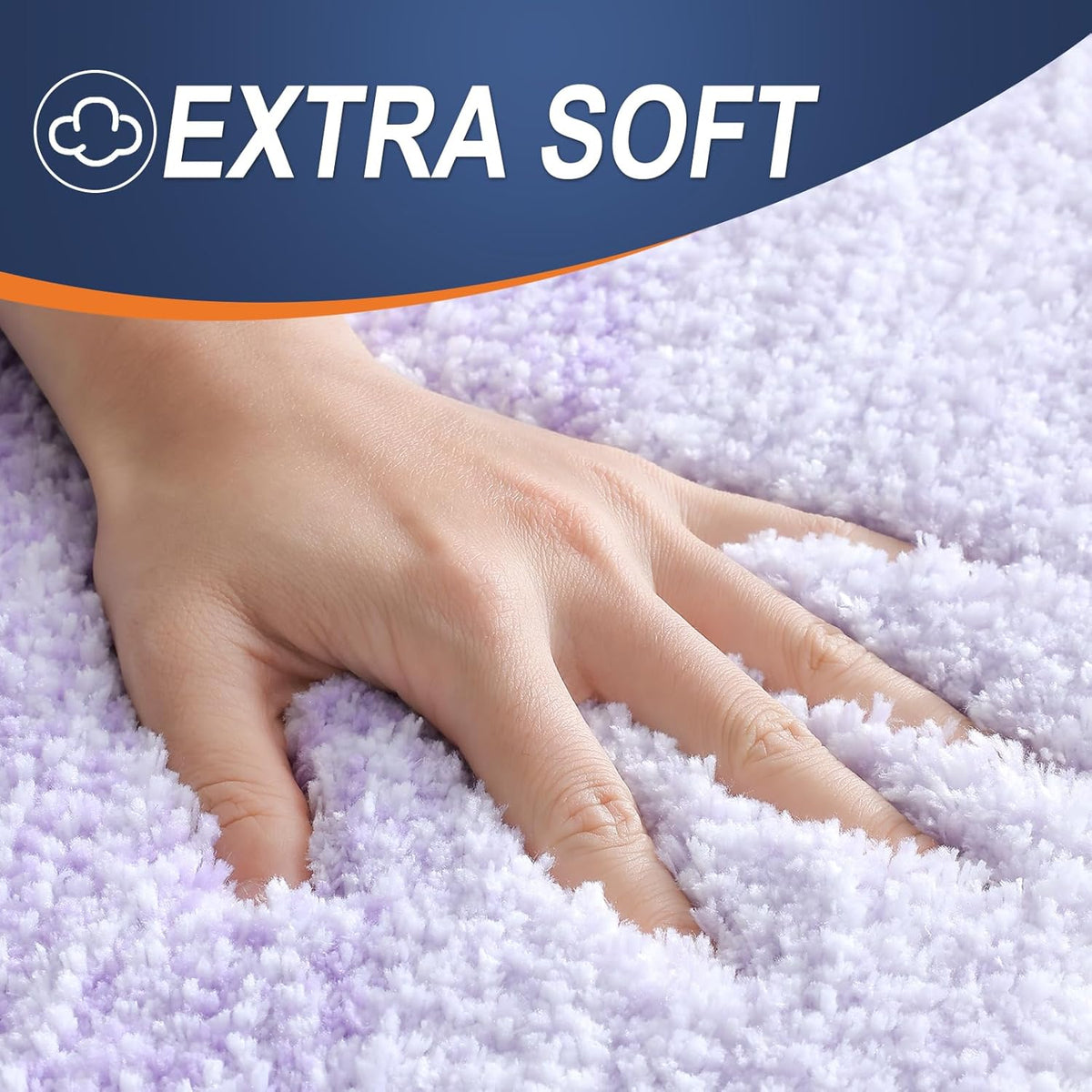 OLANLY Luxury U-Shaped Toilet Rugs - Extra Soft, Absorbent Microfiber Bath Mat | 24x20, Light Purple