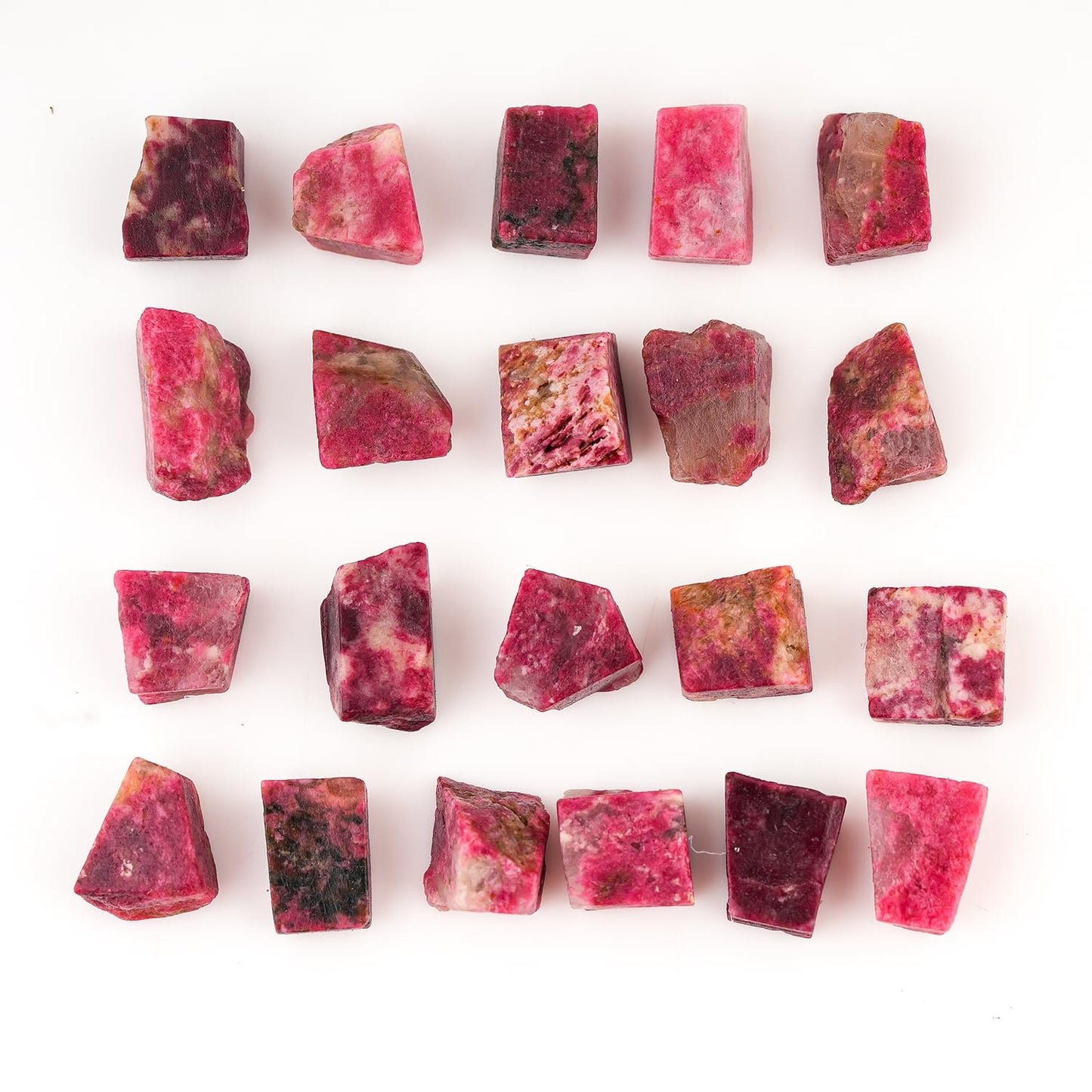 ColouredRocks 100 carats Thulite Crystals, Raw Stones, Rough Gemstones, Jewelry Making Supply, Cabbing, Polishing, Cutting, DIY, Crafts (20pcs) (8-12mm)