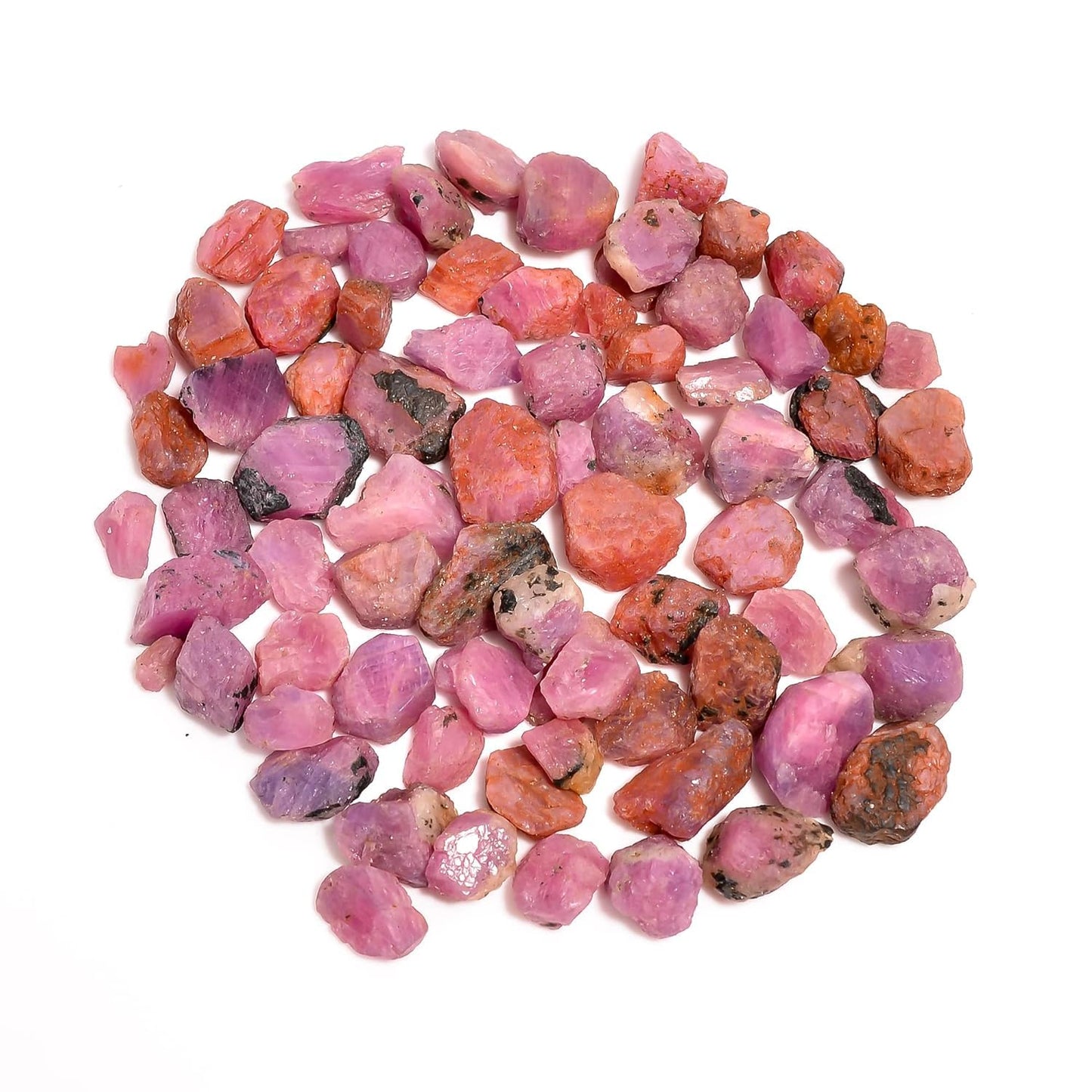 GEMKORA 100 carats Raw Pink Sapphire Crystals, Wholesale Lot, Natural Gemstone, Rough Crystals, Rock Stones, Jewelry Making Supplies, DIY & Crafts, September Birthstone, 8 to 10pcs