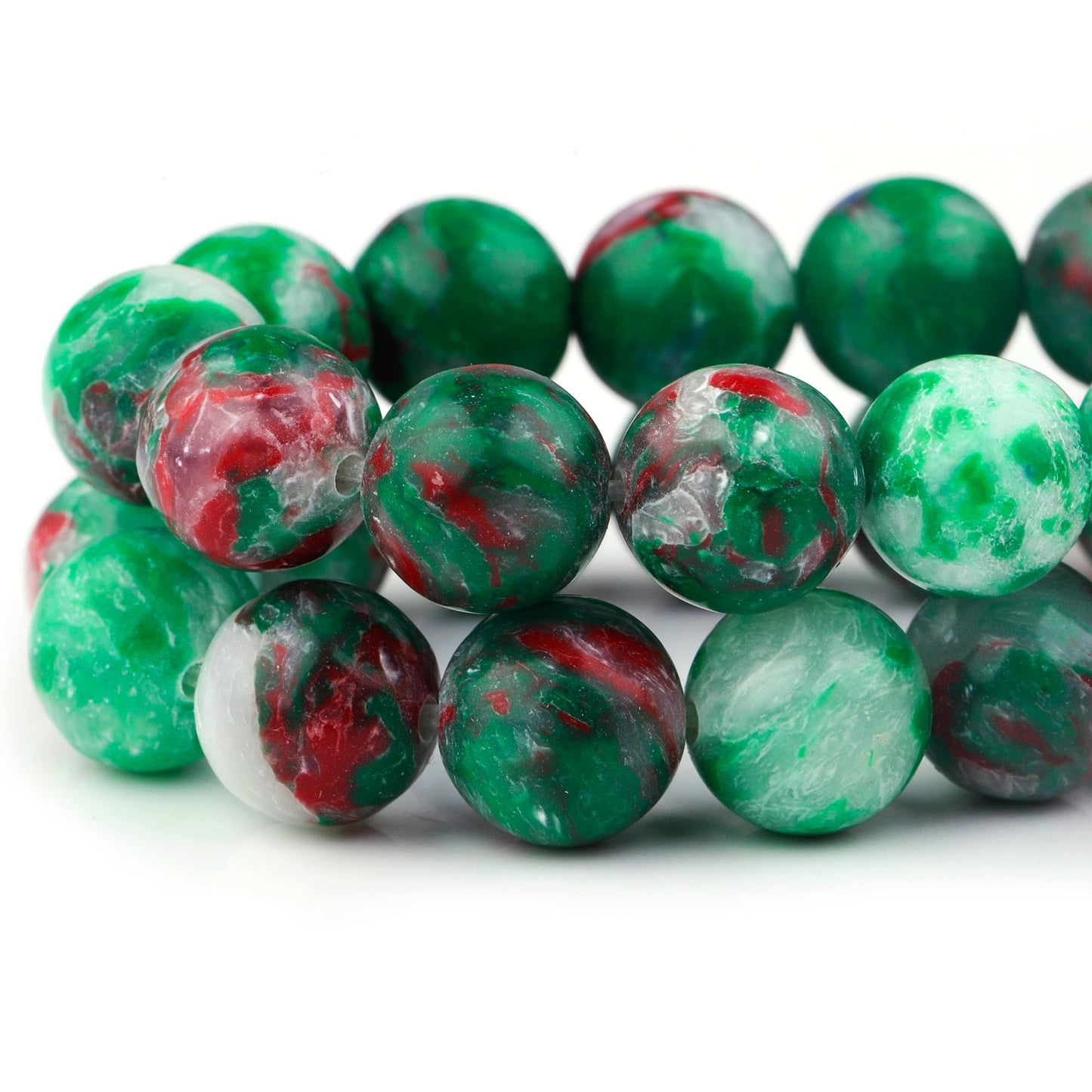 Youngbling Natural Gemstone Beads for Jewelry Making,6mm Green Imperial Jasper Polished Round Smooth Stone,Genuine Real Stone Beads for Bracelet Necklace 15 Inch(Green Imperial Jasper,6mm)