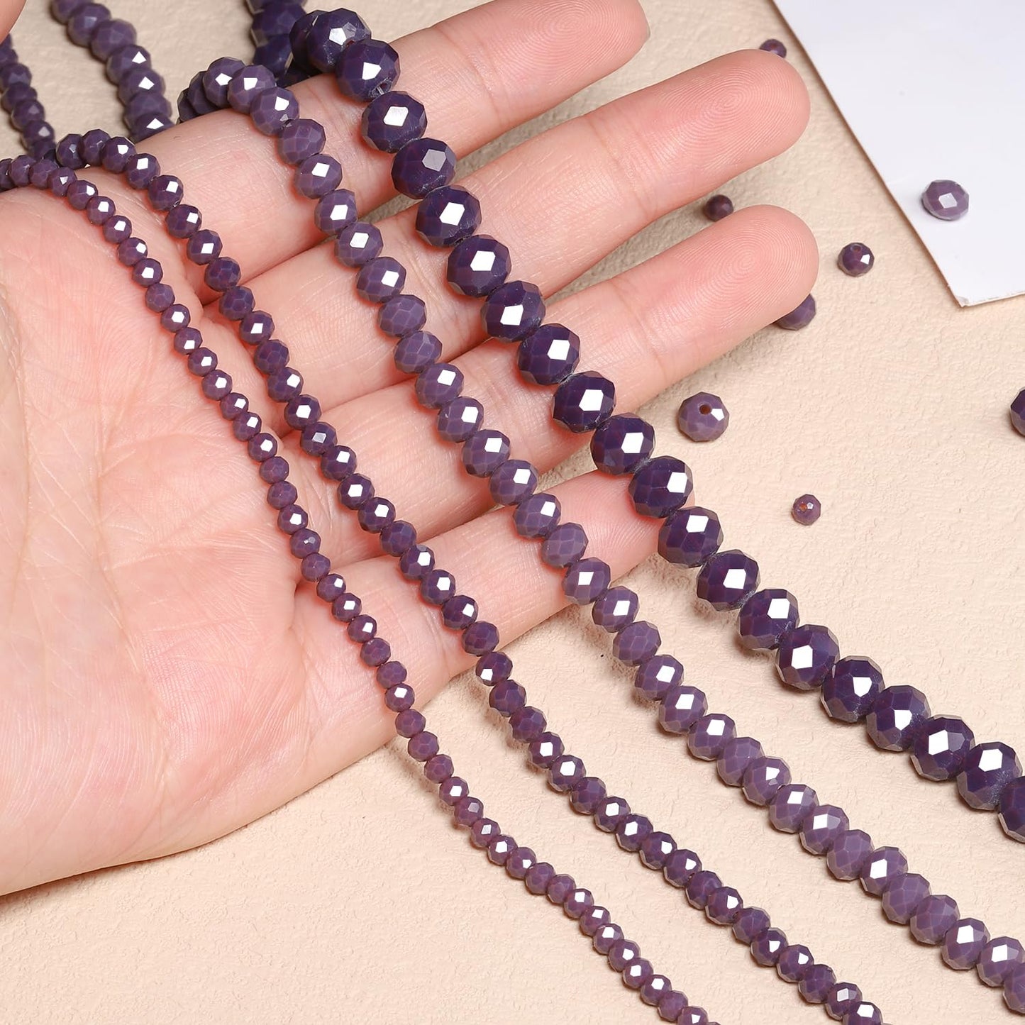 NITOPUPU 500pcs 6mm Crystal Glass Beads for Jewelry Making Faceted Rondelle Flat Beads for Bracelets Necklace Earrings DIY Crafts (Violet Jade Crystal Bead)