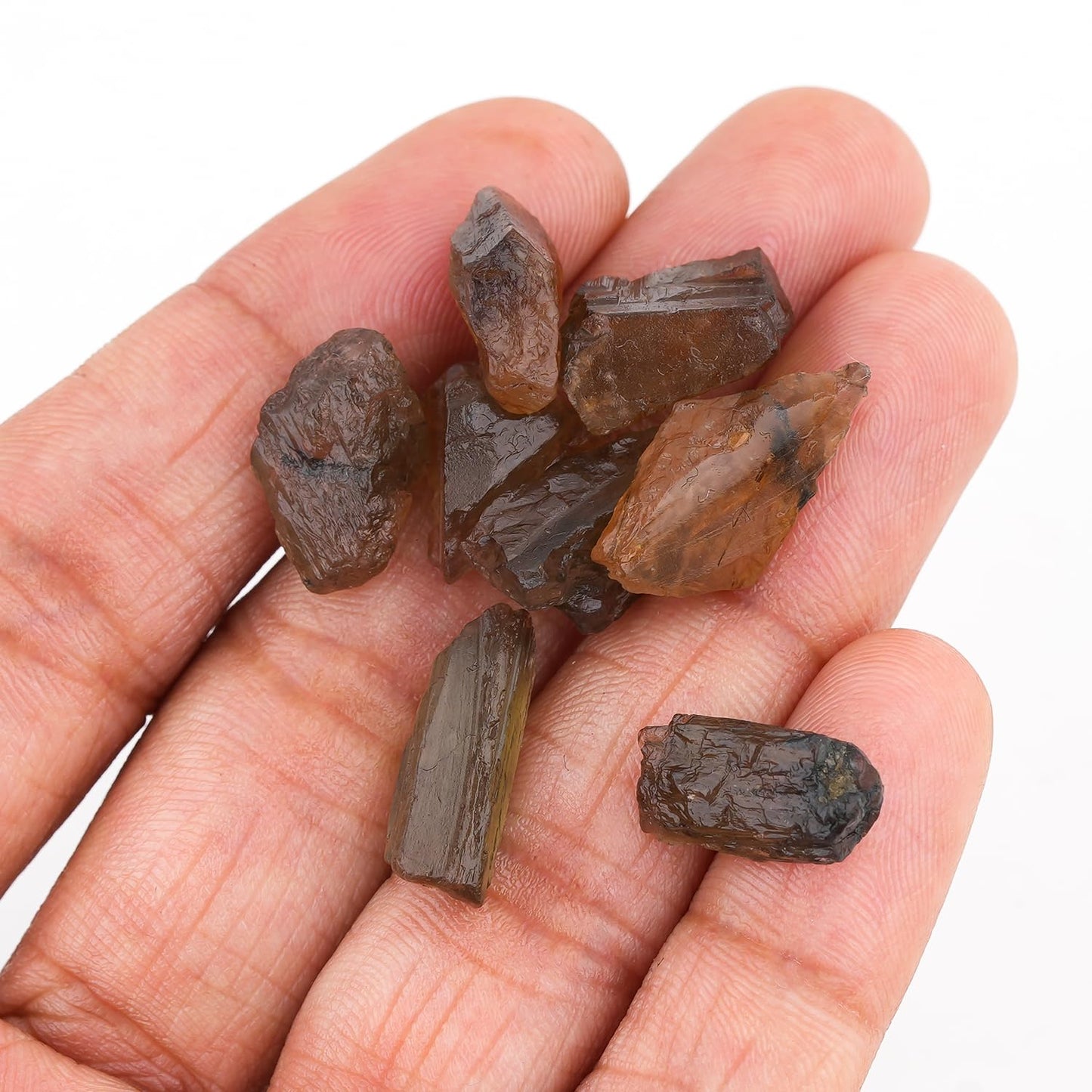 ColouredRocks (50 carats.) ANDALUSITE Raw Crystals, Raw Stones, Rough Gemstones, Jewelry Making Supply, Cabbing, Polishing, Cutting, DIY, Crafts (8-10 pcs.) (10-15 mm size)
