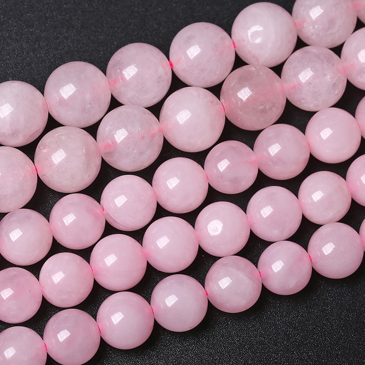 90pcs 8MM Natural Rose Quartz Stone Energy Healing Beads Round Loose Beads for Jewelry Making Bracelet Necklaces 2 Strands 32"