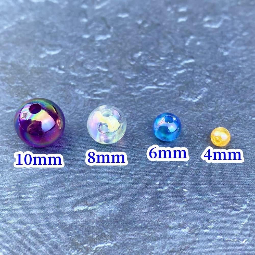 1500 Pcs 4mm Acrylic Round Beads AB Colors Round Spacer Beads for Earring Bracelet Necklace Key Chains Jewelry DIY Craft Making (Royal Blue AB)
