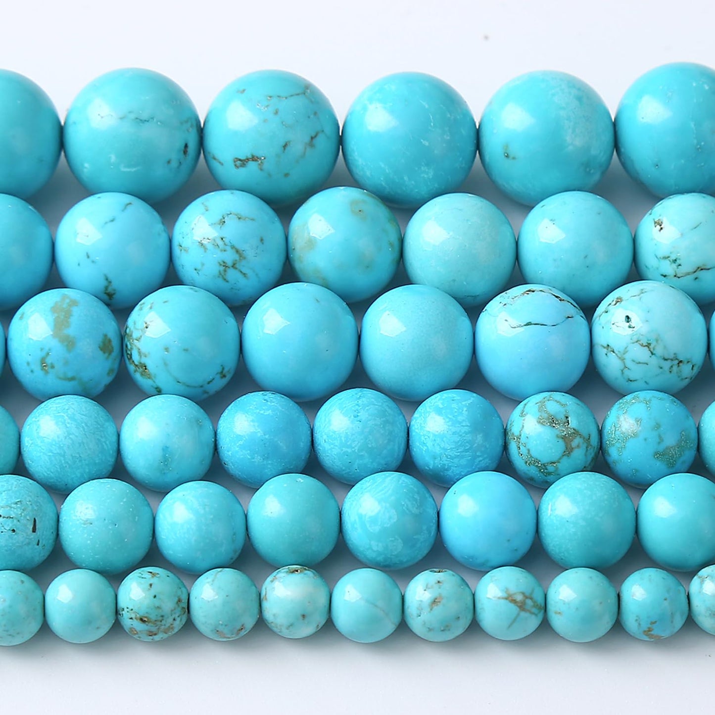 12MM Natural Turquoise Gemstone Beads Blue Stone Round Loose Beads for Jewelry Making Bracelet 32pcs 1 Strands 15"