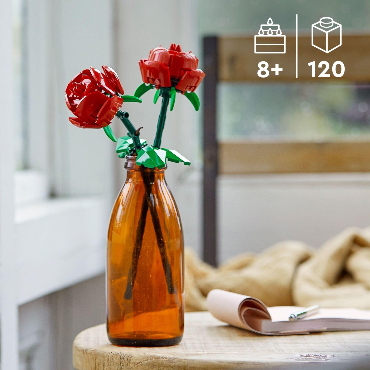 LEGO Roses - Building Toy for Kids, Girls & Boys, Ages 8+ - Artificial, Fake Roses for Home Decor & Display - Gift Idea for Plant & Flower Lovers - 40460