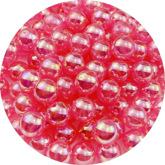 400pcs Acrylic Round Beads 8mm AB Colors Craft Beads Round Spacer Beads with Holes for Earring Bracelet Necklace Key Chains Jewelry Making(Dark Pink AB)