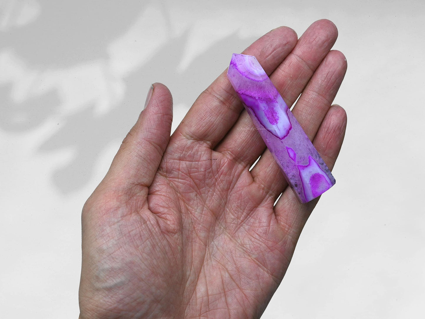 Amazing Gemstone Pink Agate Crystal Towers - Natural Healing Crystal Point Obelisk for Reiki Healing and Crystal Grid (3" to 4" INCH)