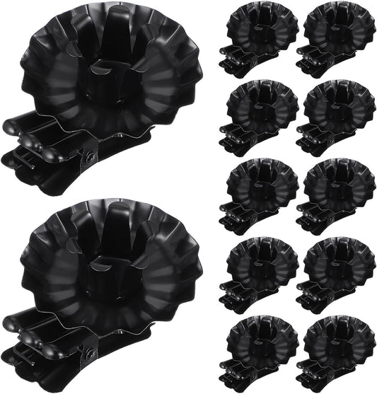 Skiennix 20Pcs Vintage Candle Holder Clips - Black Metal Pillar Candle Clips for Christmas Tree Decor