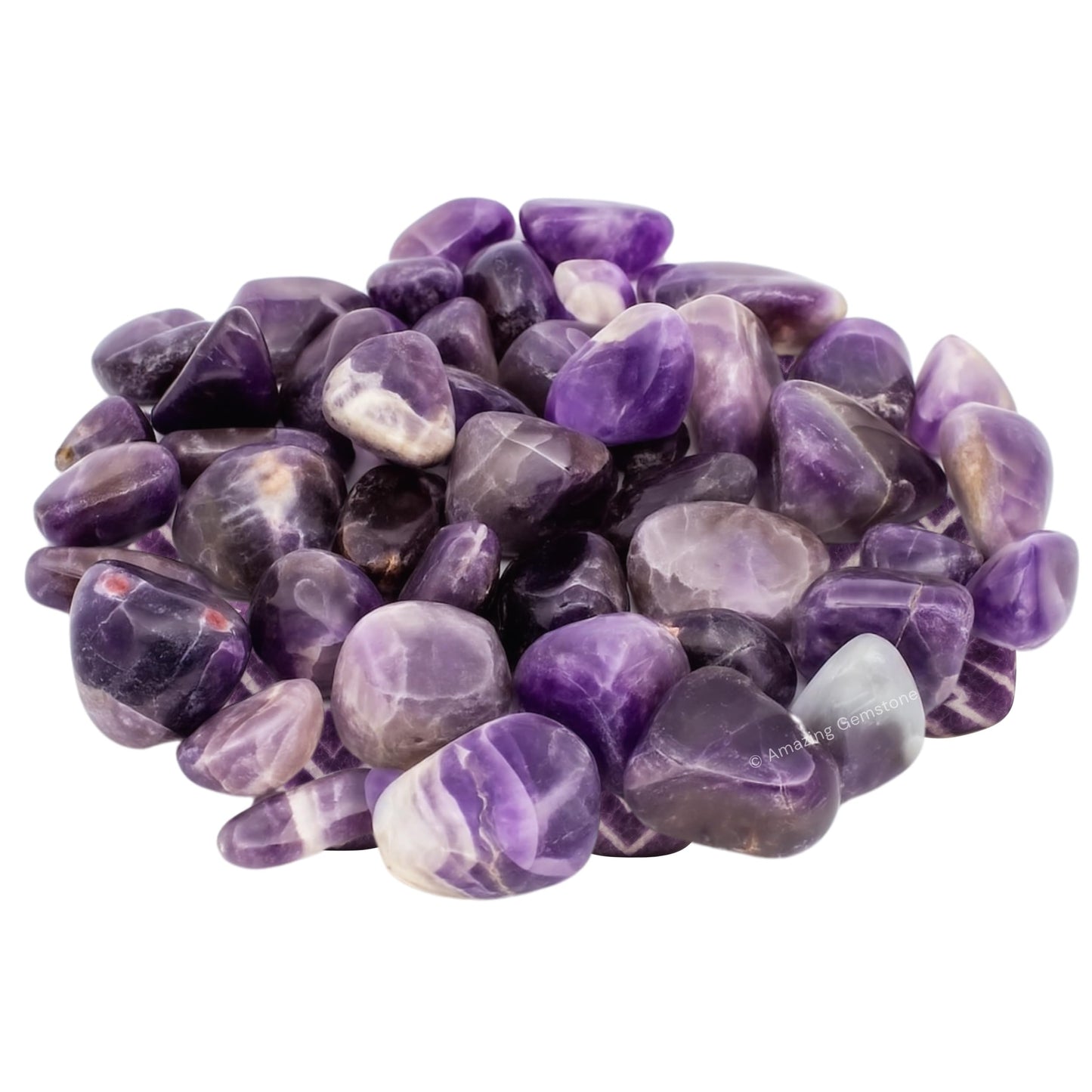 Amazing Gemstone Chevron Amethyst Crystals and Healing Stones Tumbled - 1 oz Chevron Amethyst Stone, Natural Healing Stones for Energy Balance, Stress Relief - Premium Polished Gems Rocks