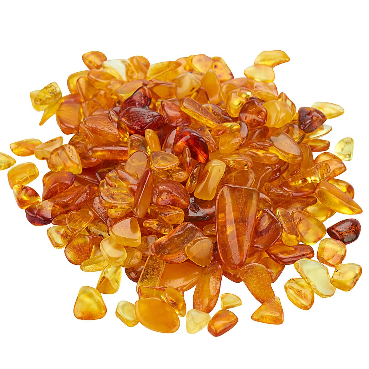 ELEGAMBER Natural Baltic Amber Stone Therapeutic Grade Crystal Slice Multifunctional Healing Stone for Healing, Psychological Energy, Fish Tank Decoration, Yoga, Meditation, Crafts, Healing Pillow Filling (Polishing 100g)