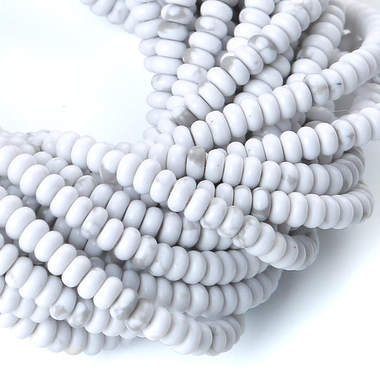 2x4MM 150PCS White Turquoise Howlite Tube Rondelle Abacus Disk Spacer Loose Beads for Jewelry Making