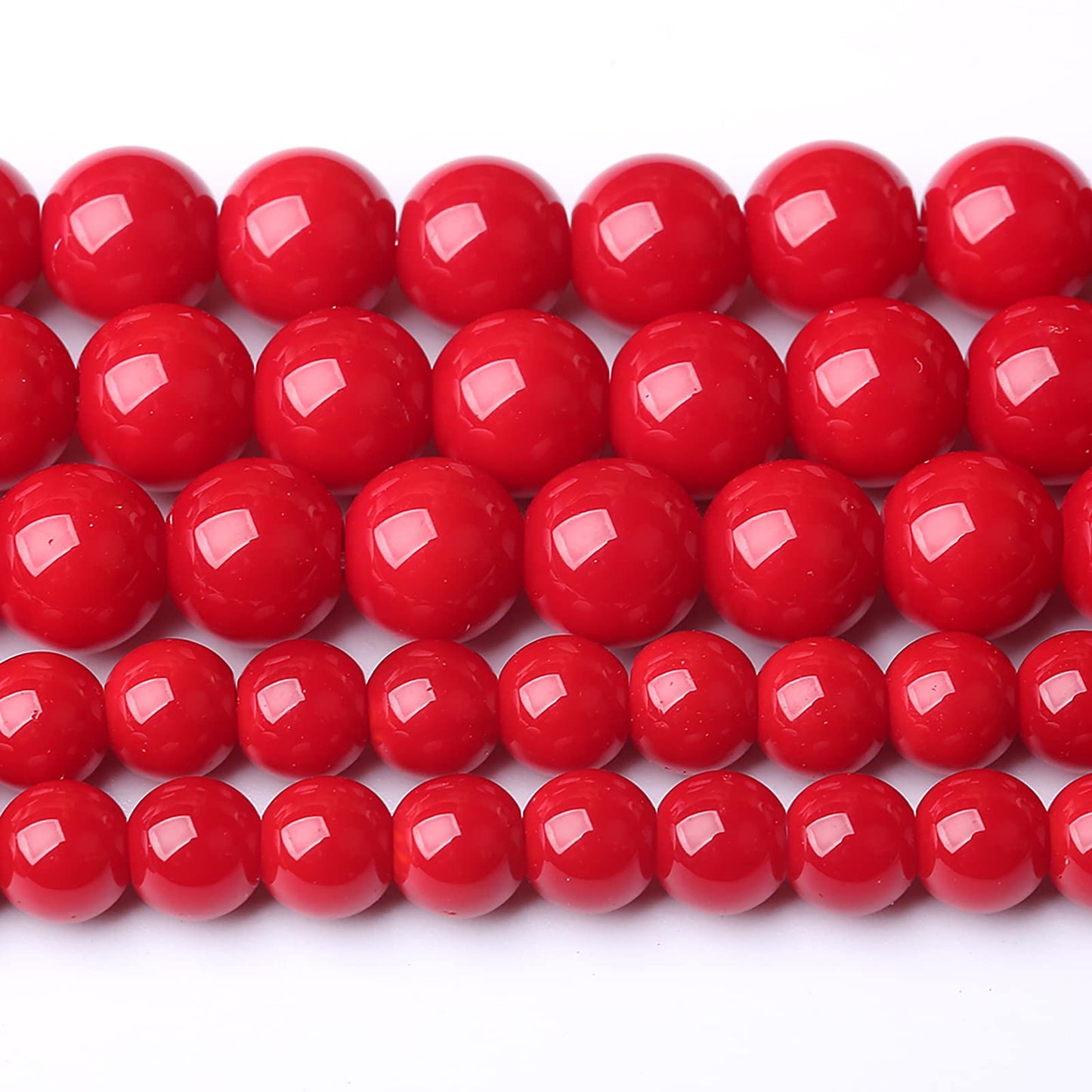 12MM 32PCS Red Glass Round Spacer Loose Beads for Jewelry Making 15 inches DIY Bracelet Necklace