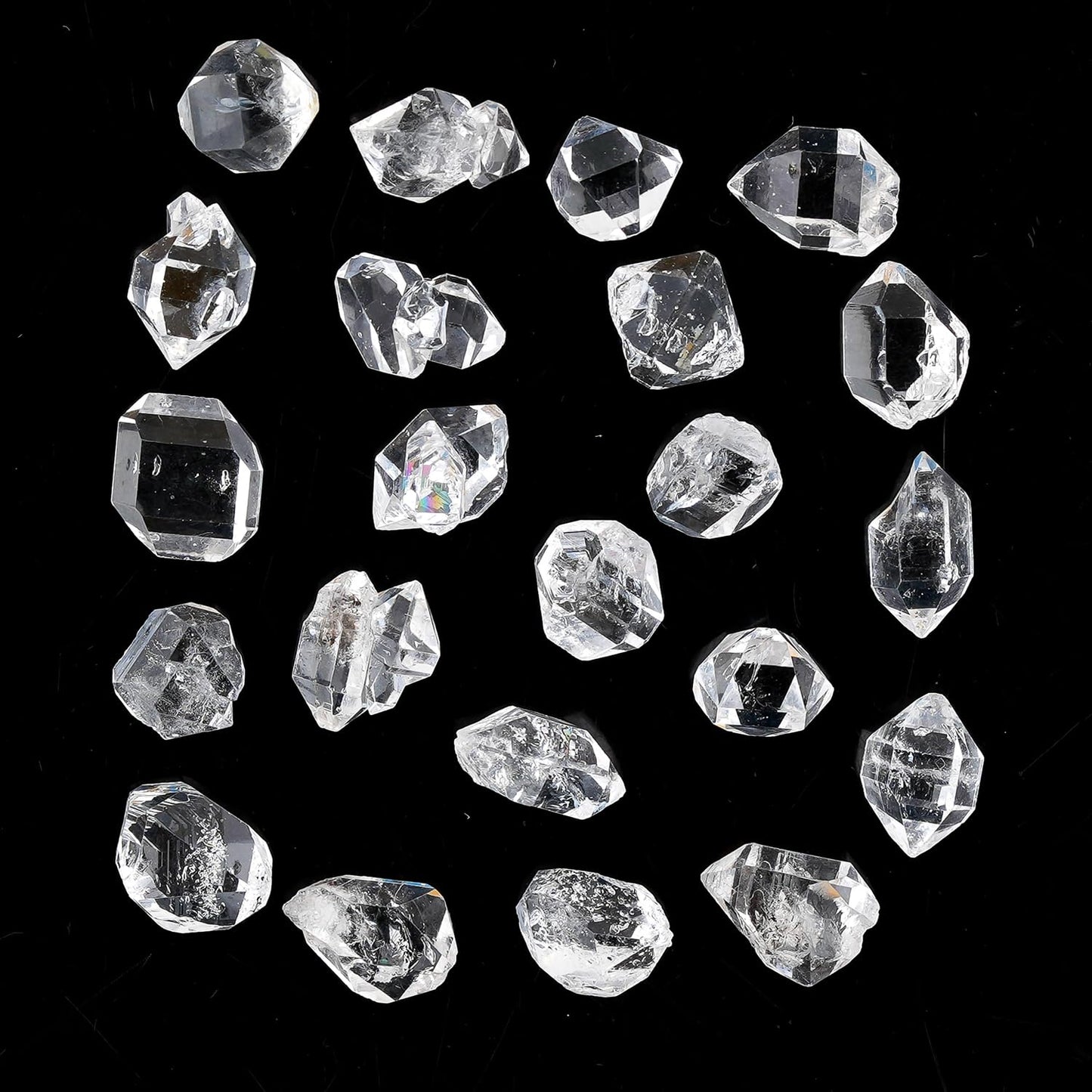 ColouredRocks (30 carats. A++ HERKIMER DIAMOND Crystals, Raw Stones, Rough Gemstones, Jewelry Making Supply, Cabbing, Polishing, Cutting, DIY, Crafts (20-22 pcs.) (5-7 mm.)