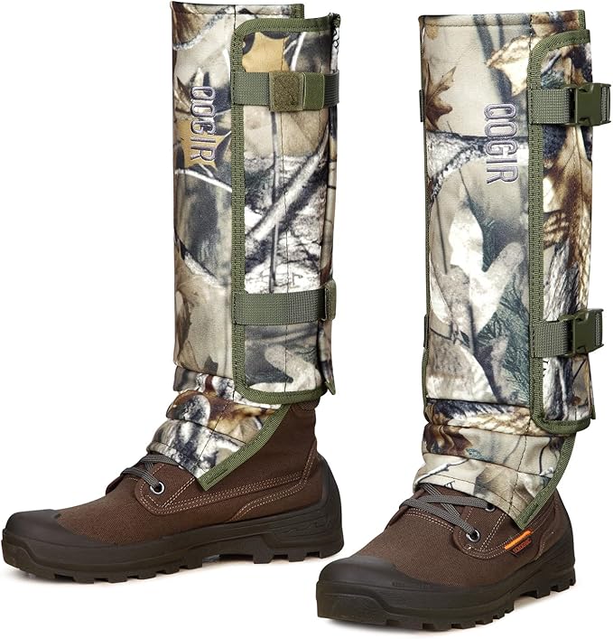 QOGIR Snake Gaiters 3 Pack: Durable Snake Guards for Hunting, Snake Gaiter Leggings for Men & Women, Snake Bite Protection for Lower Legs, Snake Proof Gaiters