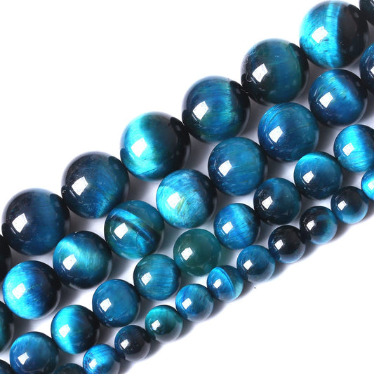 32PCS 12MM AAA Blue Tiger Eye Stone Beads Natural Gemstone Bead Crystal Healing Energy Jewelry Making DIY 15 inches