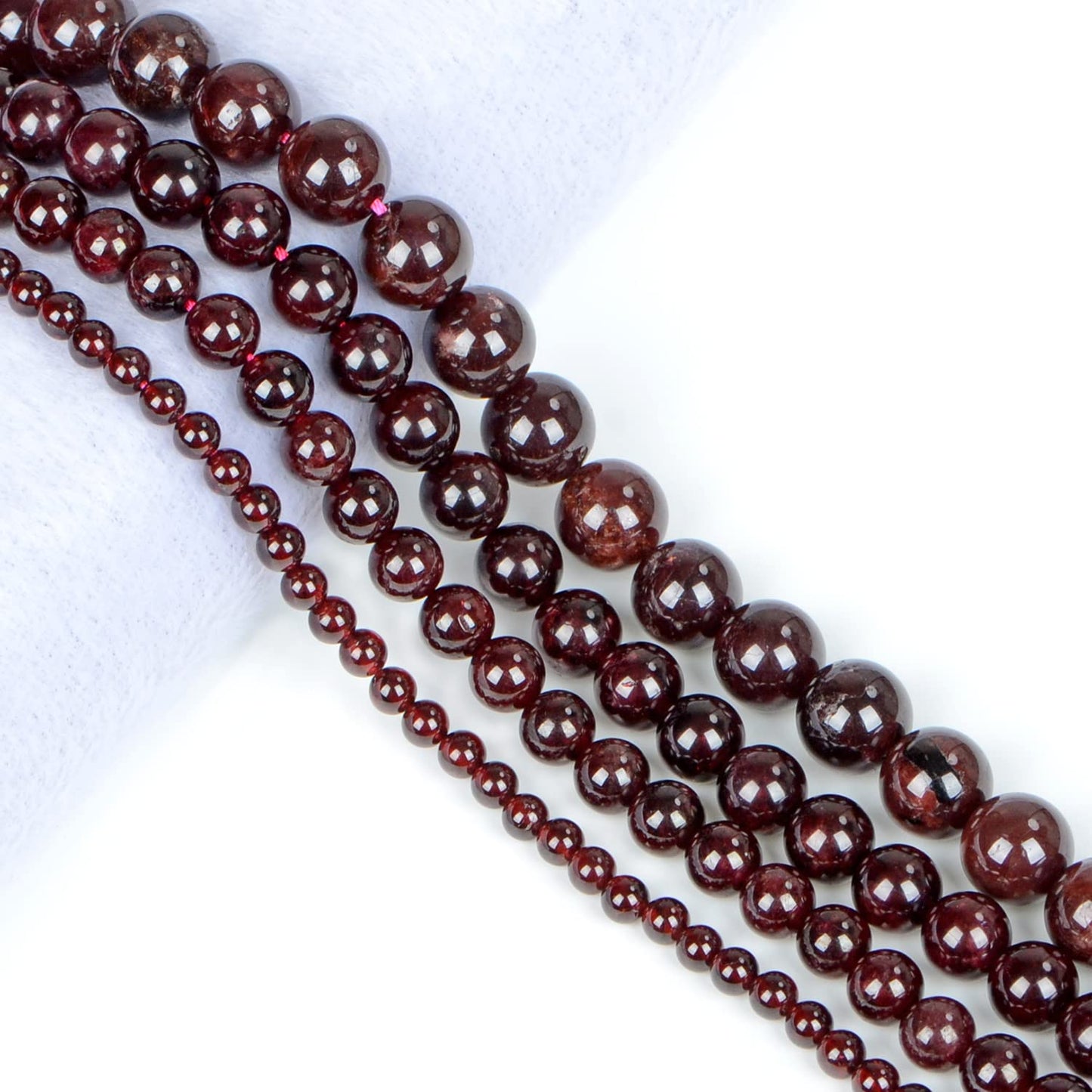 AD Beads Natural Gemstone Round Loose Beads 15" for Bracelet Necklace Earrings Jwelery Making Crafts DIY (6mm, Dark Red Garnet)