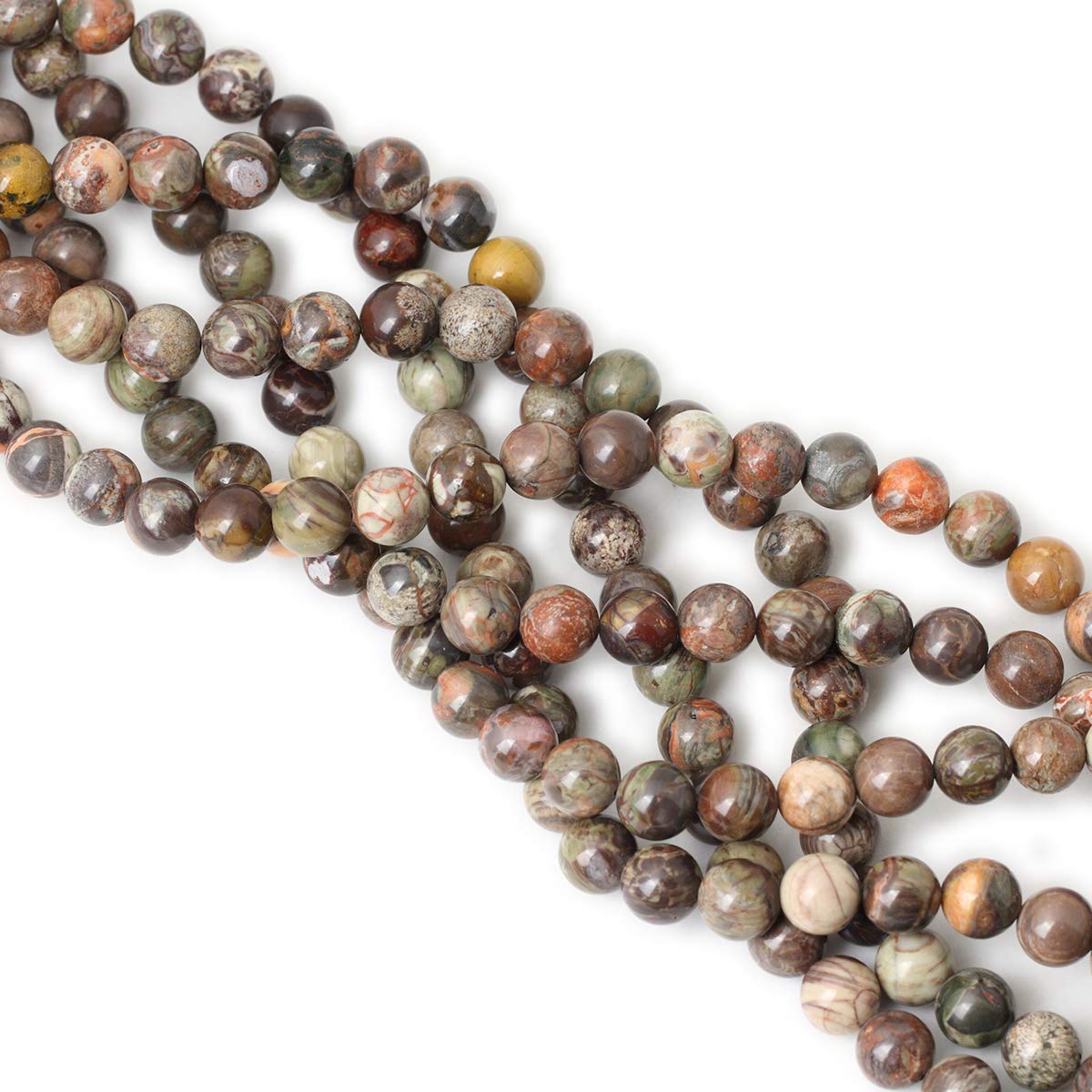 CHEAVIAN 35PCS 10mm Natural Patterned Agate Round Loose Beads for Jewelry Making 1 Strand 15 inches