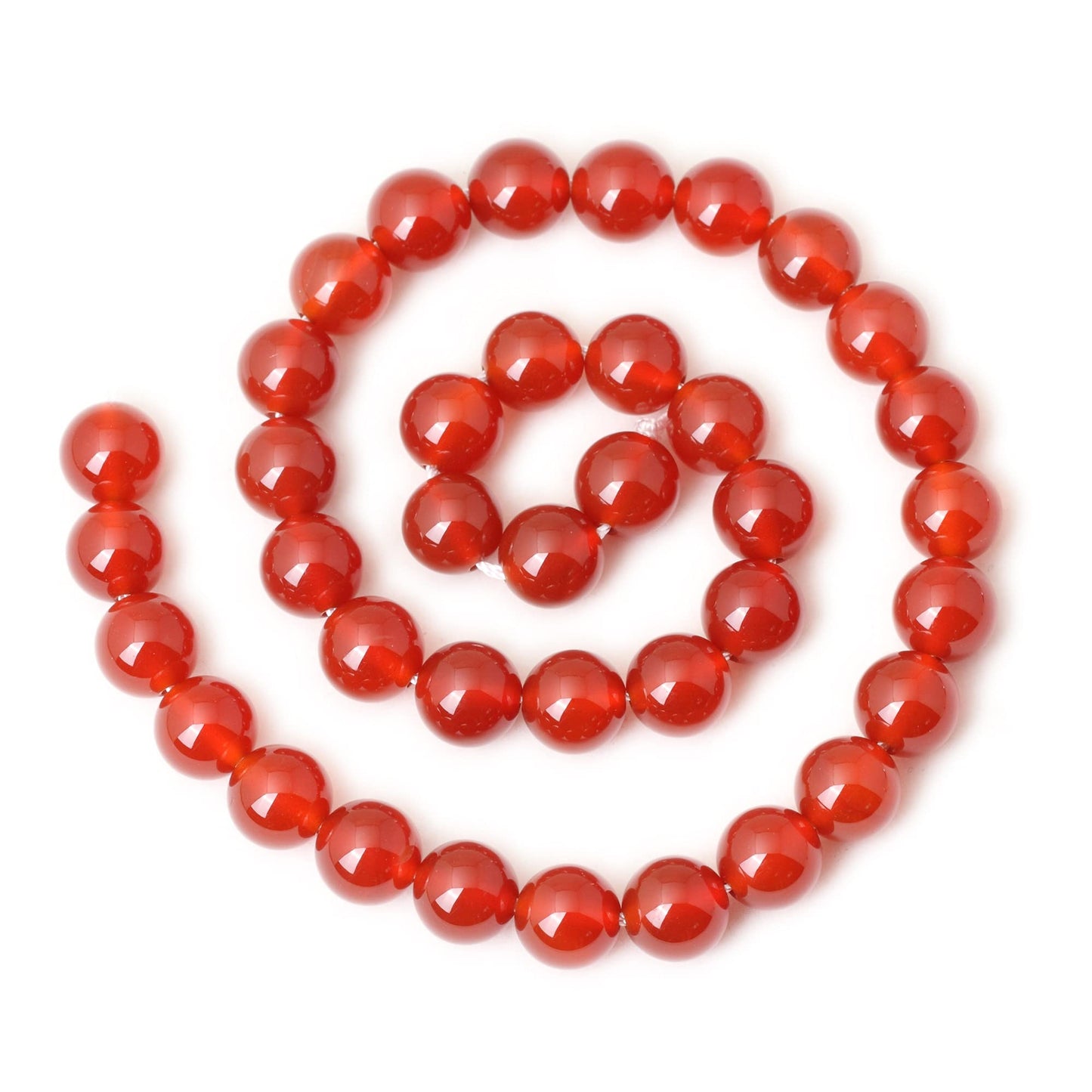 CHEAVIAN 35PCS 10mm Natural Red Agate Gemstone Round Loose Beads for Jewelry Making 1 Strand 15"