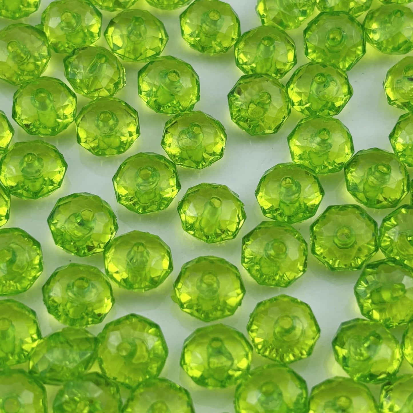 YHYPOCI 1000pcs 6mm Acrylic Crystal Beads, Faceted Rondelle Acrylic Spacer Beads for Wind Chimes Bracelet Necklace Earring Keychain Jewelry Making DIY Crafts(Light Green)