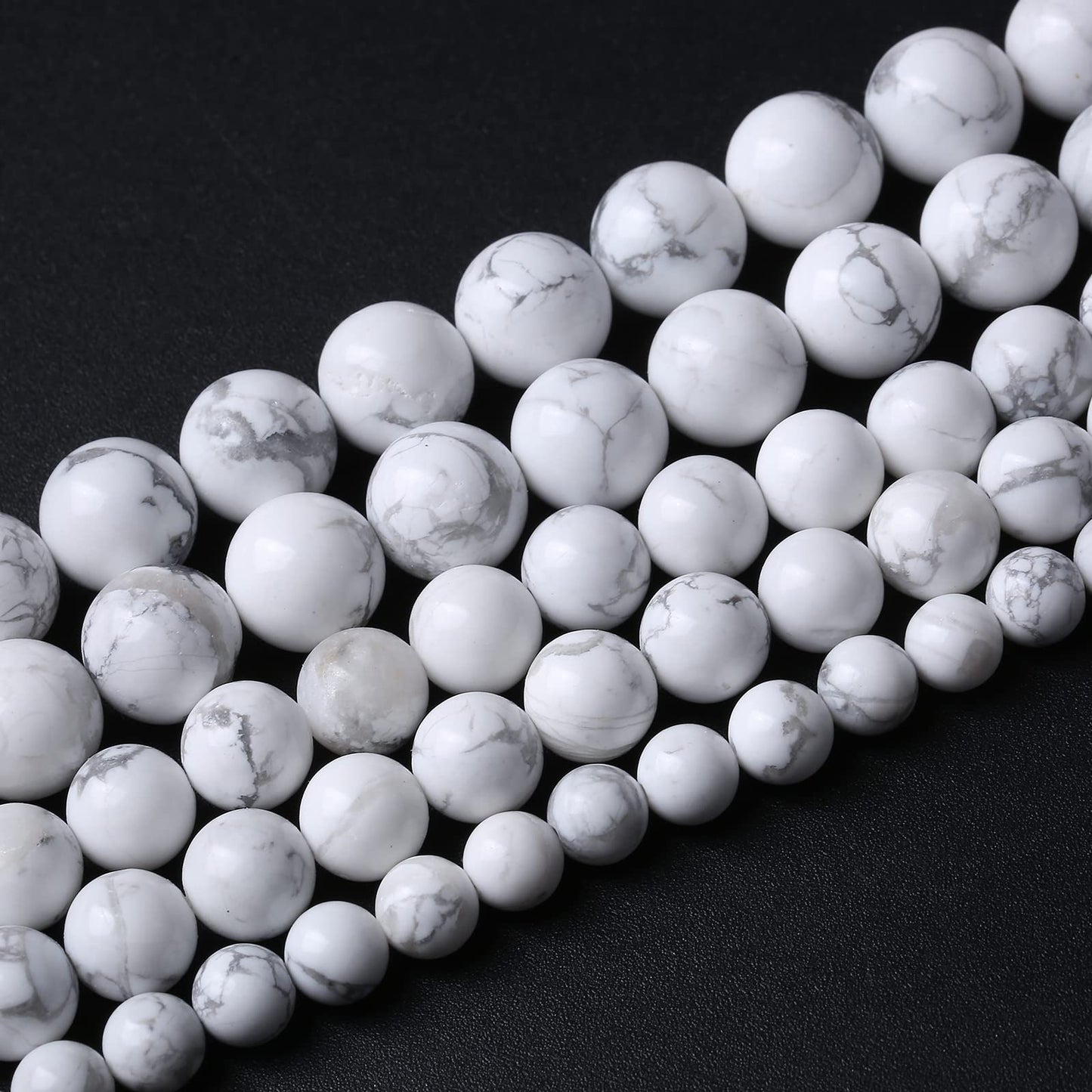 6MM 60PCS Natural Stone White Howlite Turquoise Crystal Beads for Jewelry Making DIY Bracelet