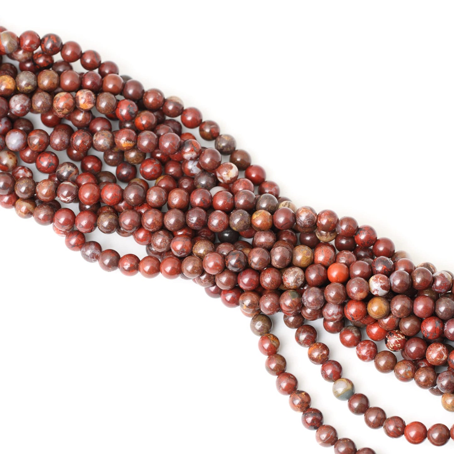 CHEAVIAN 60PCS 6mm Natural Red Snake Skin Jasper Round Loose Beads for Jewelry Making DIY Gifts Arts Crafts Materials 1 Strand 15"
