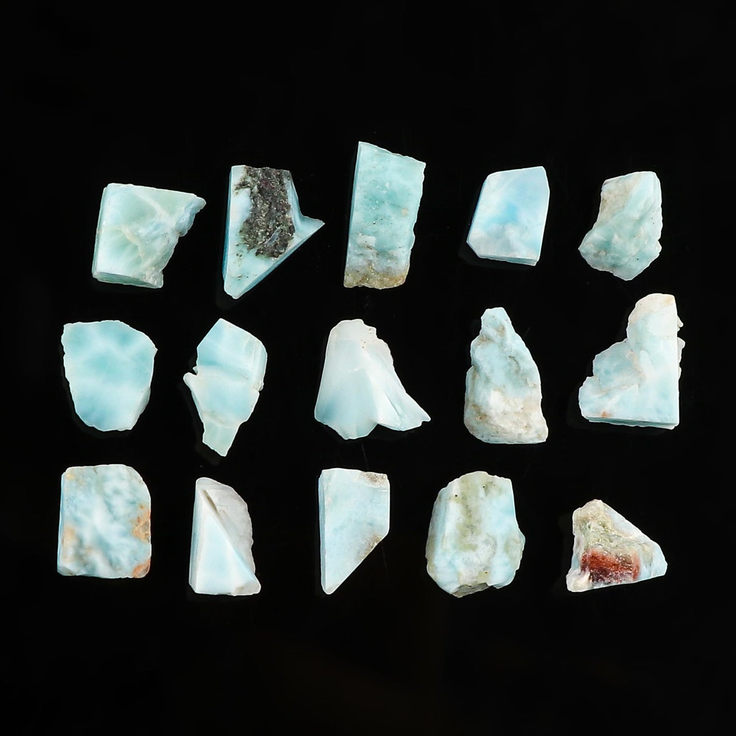 CRYSTALINES (50cts) (14-16pcs) Natural Raw Sky Blue Larimar Gemstones, Wholesale Rough Stones Supplies, DIY-Crafts Jewelry Making, Healing Wicca Crystals, Wire Wrapping, Gem Collection