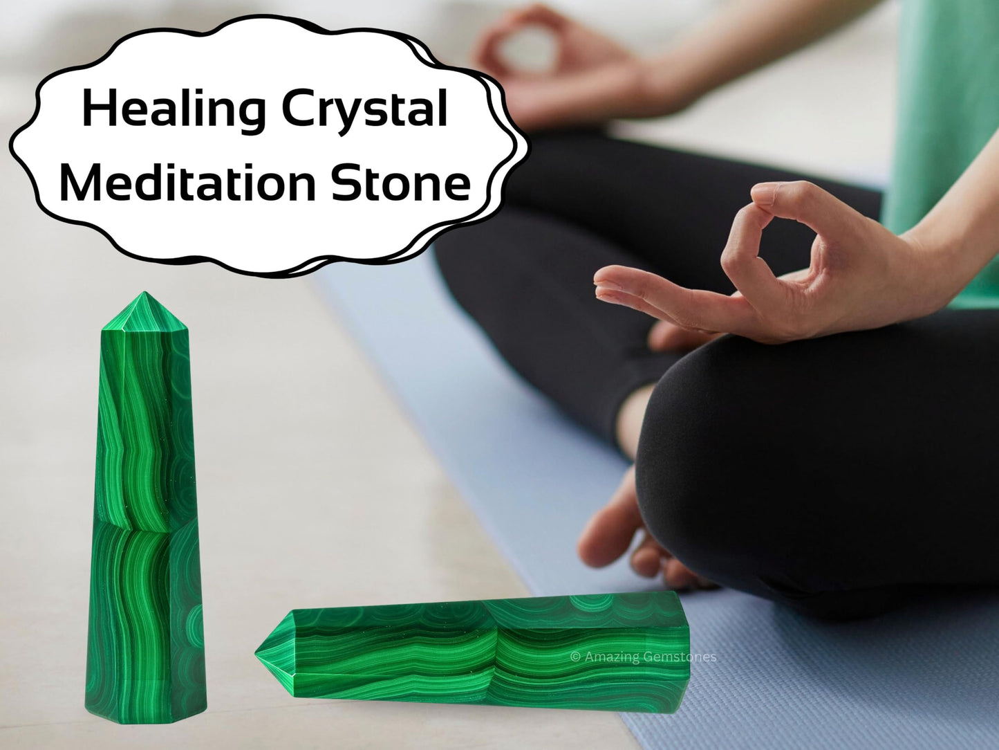 Amazing Gemstone Malachite Crystal Towers ~ Natural Healing Crystal Point Obelisk for Reiki Healing and Crystal Grid (2" to 3" INCH)