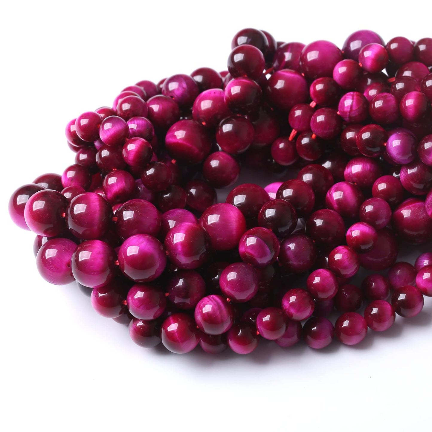 32PCS 12MM AAA Rose Red Tiger Eye Stone Beads Natural Gemstone Bead Crystal Healing Energy Jewelry Making DIY 15 inches