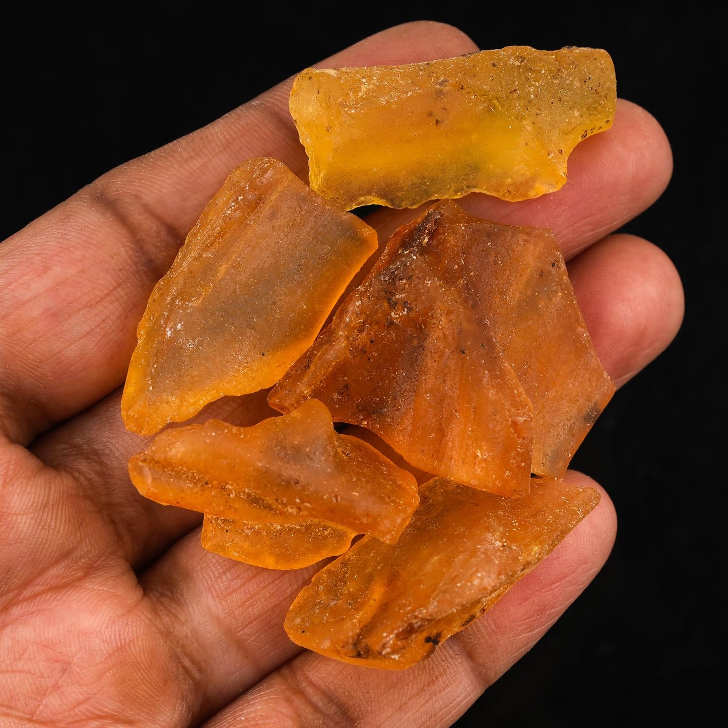 CRYSTALINES 5pcs Wholesale Natural Baltic Raw Amber Stone, Unpolished Genuine Rough Amber Gemstone for Jewelry Making, Gem Collecting and Display – Authentic Fossilized Crystals