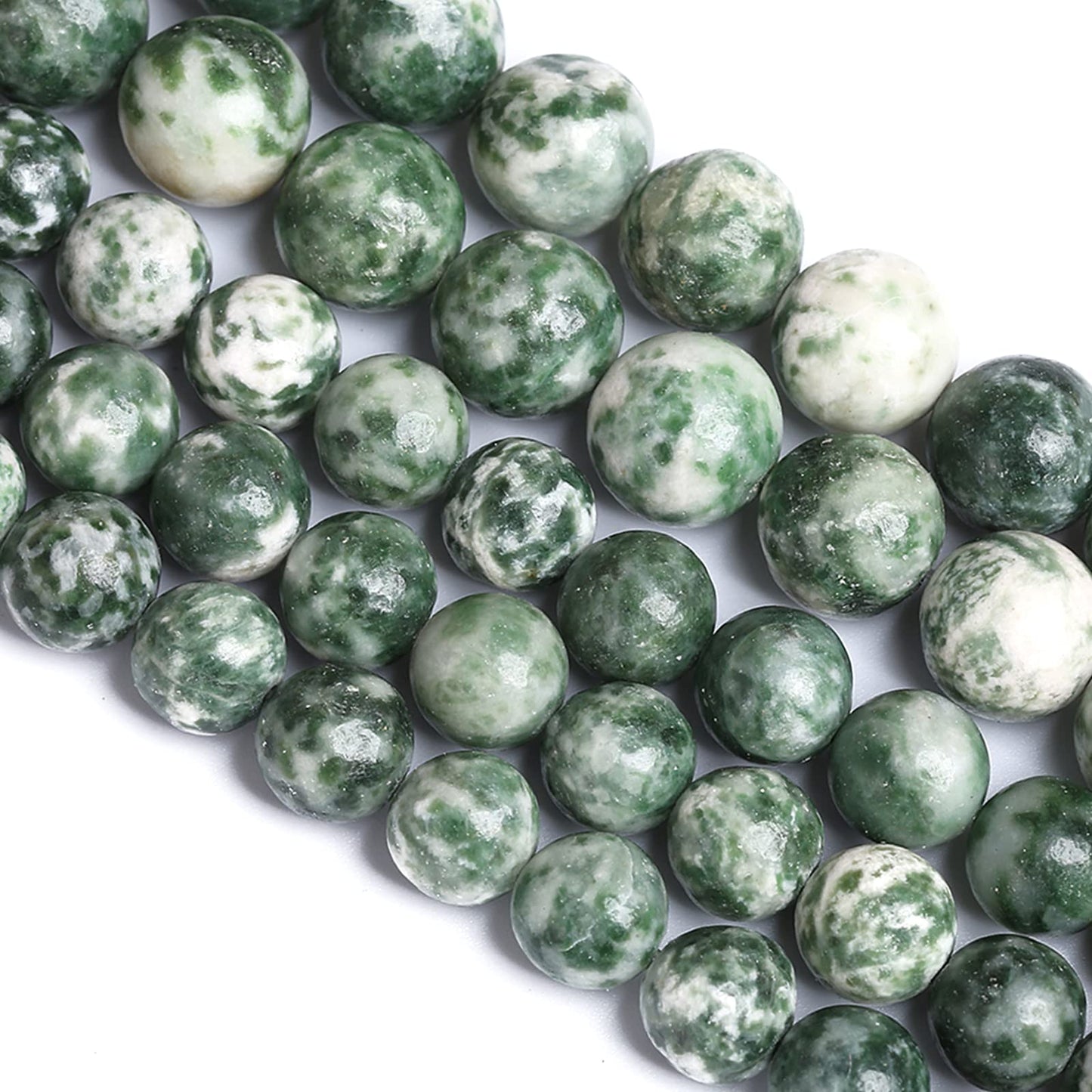 10MM 38PCS Natural Stone Verdant Jasper Loose Beads for Jewelry Making DIY Bracelet