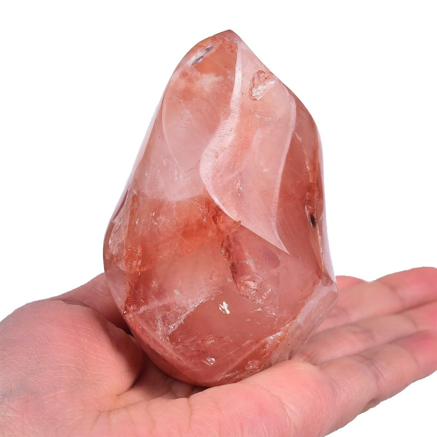 AMOYSTONE Red Hematoid Flame Shaped Stone Towers Obelisk Natural Healing Crystal Quartz Reiki Energy Decoration Home Office Small 1.0LBS