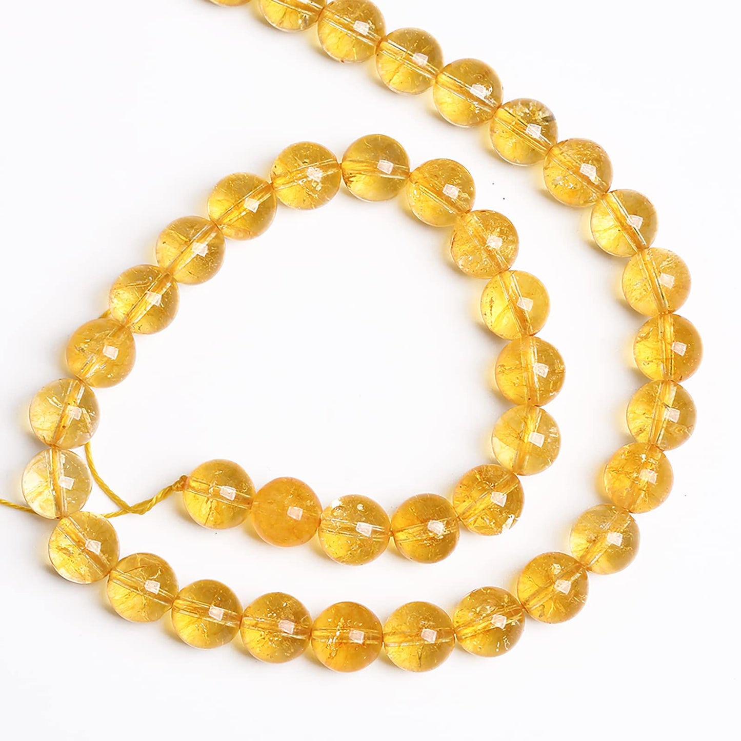 160PCS 4MM Natural Citrine Yellow Quartz Crystal Round Spacer Loose Beads for Jewelry Making DIY Bracelet Necklace